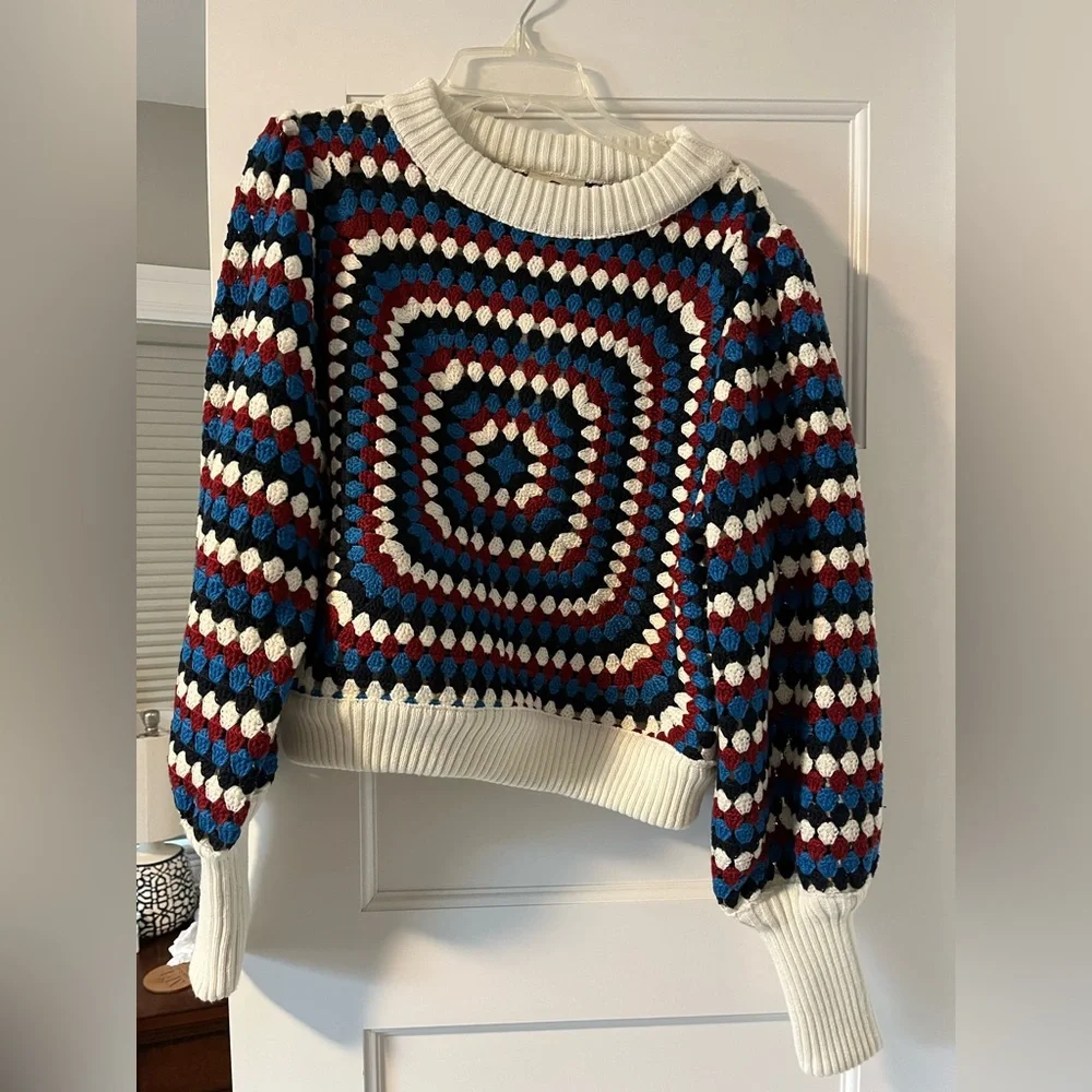 NWT Farm Rio Crocheted Sweater Multicolored - Picture 3 of 7